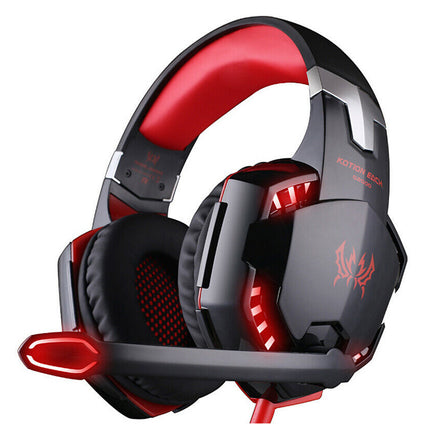 Immerse Yourself in Gaming: Premium Headset with Noise-Cancelling Mic, LED Lights, and Soft Memory Earmuffs