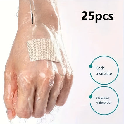 25pcs Waterproof and Transparent Adhesive Bandages