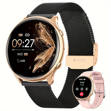 Answer: Make Calls with this Stylish 3.<br>53cm Smartwatch for Women - Ideal Holiday Gift for St.<br> Patrick's Day and School Season