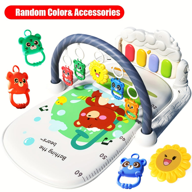 Musical Baby Activity Mat Soft Tummy Time Play mat with Hanging Toys