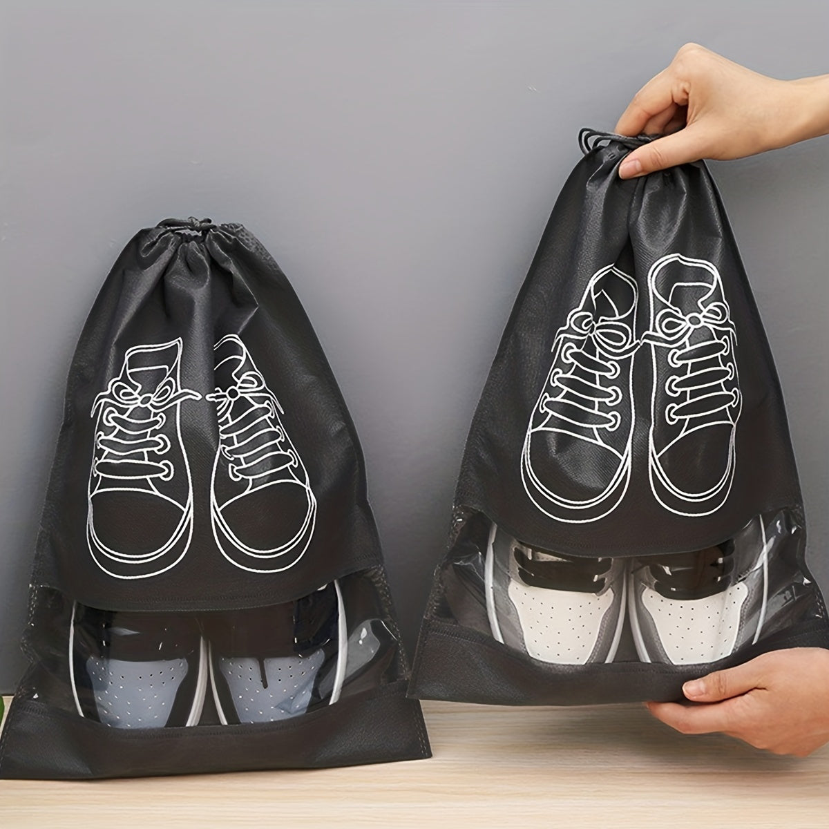 Travel Shoe Bag: Dustproof Lightweight Drawstring Pouch for Easy Transportation