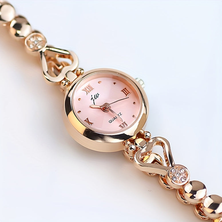 Shine Bright with the Women's Rhinestone Decor Quartz Bracelet Watch - A Luxurious Stainless Steel Timepiece