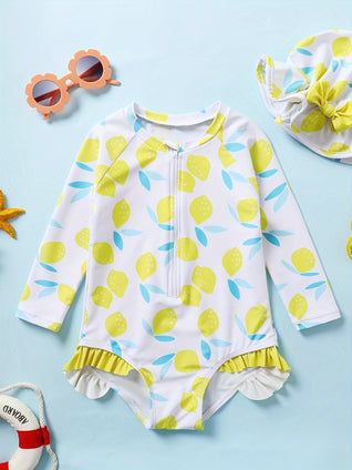 Adorable Patterned Swim Long Toddler Suit