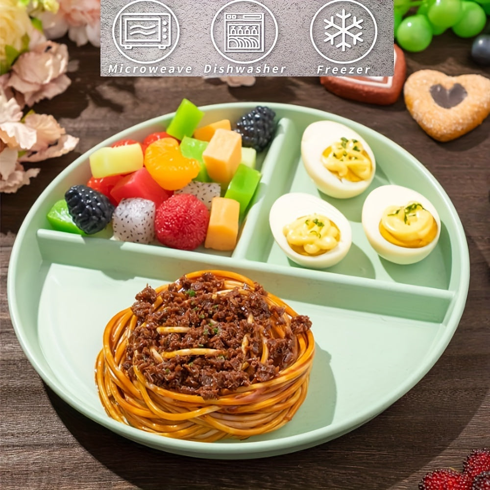 Unbreakable Divided Dinner Plate Wheat Straw Plates BPA Free Portion Control Plate for Healthy Eating and Bariatric Diet