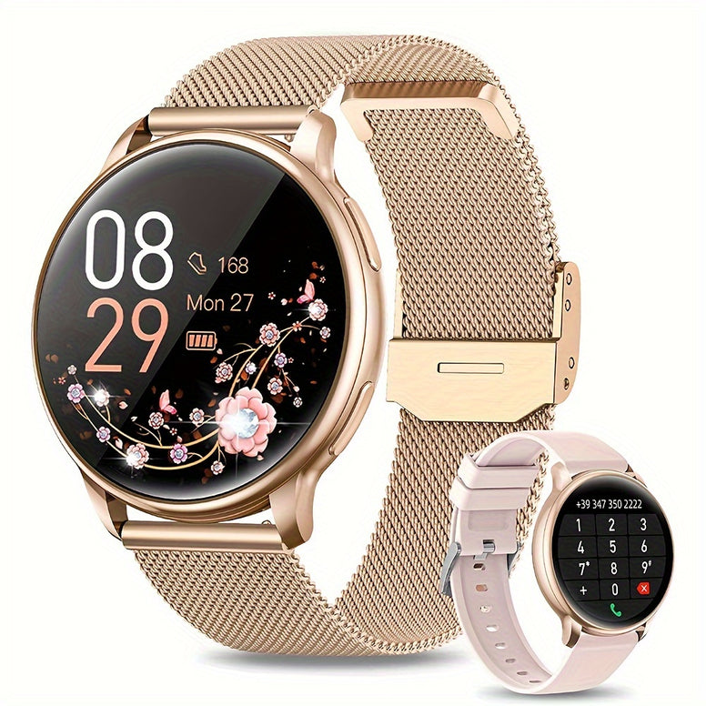 Answer: Make Calls with this Stylish 3.<br>53cm Smartwatch for Women - Ideal Holiday Gift for St.<br> Patrick's Day and School Season