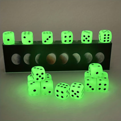 12pcs/Set Luminous Dice - 16mm Circular Black Dot Dice - Perfect for Nightclubs, Bars, KTVs & Entertaining!