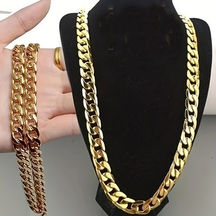 18K Gold Plated Cuban Chain Necklace  Hip Hop Jewelry