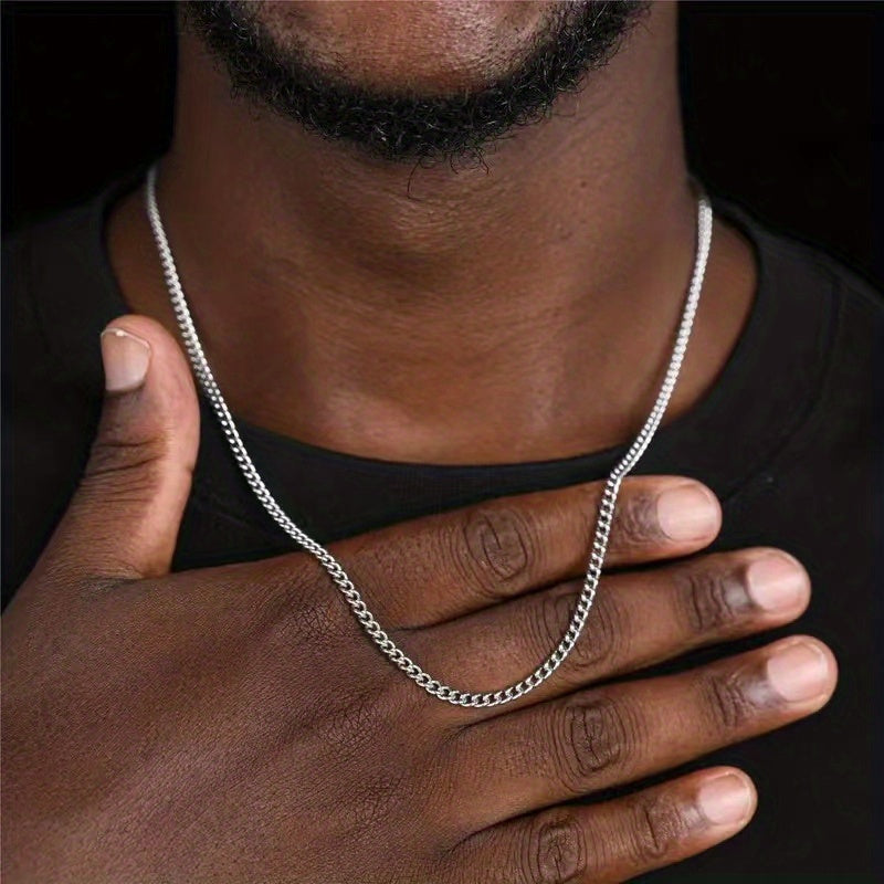 Stylish Titanium Steel Men's Fashion Necklace - Non-Fading Single Chain Accessories