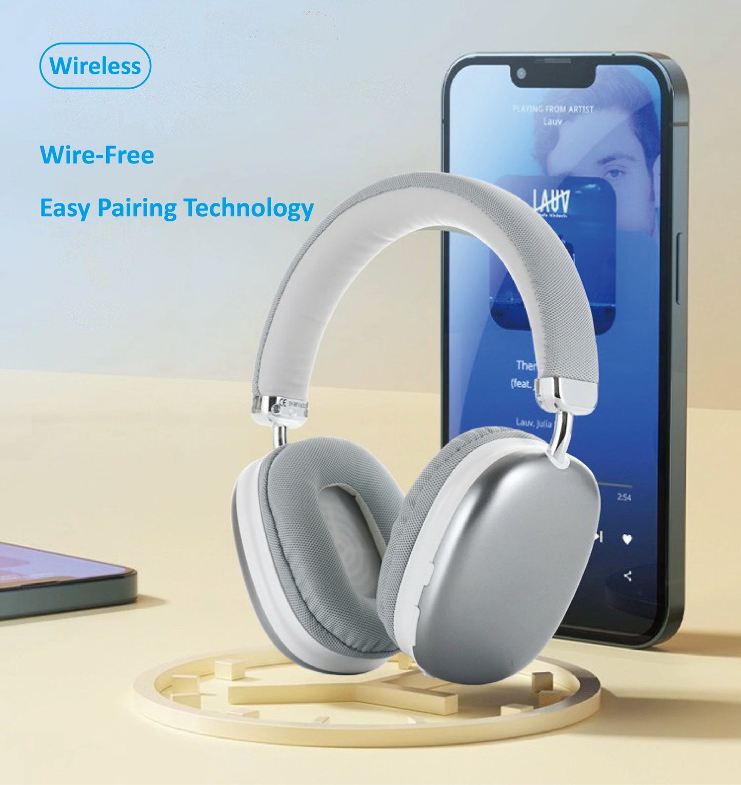 Premium Wireless Headphones: Lightweight, Foldable & Excellent Sound Quality for Work, Travel, and Gaming