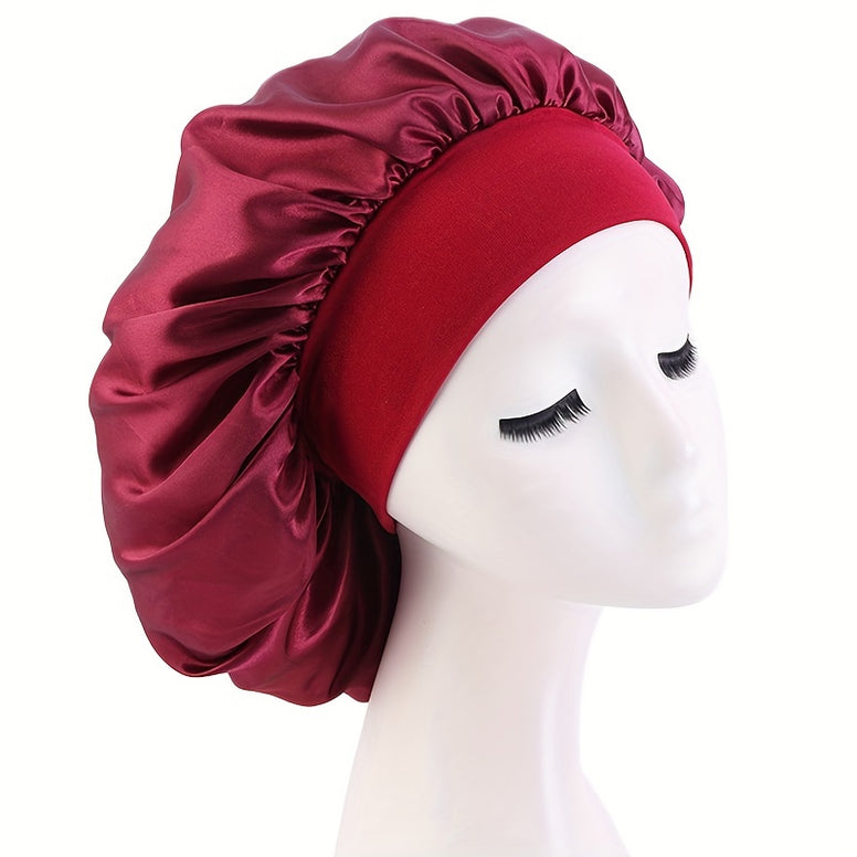 Silky Satin Adjustable Hair Cap for Women - Luxurious Night Hat for Long Hair Care