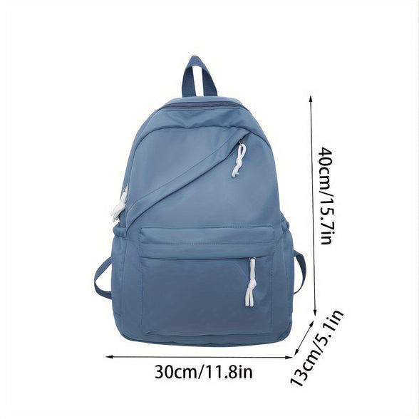 Chic Solid Color Backpack for Students: Perfect for School and Casual Outings