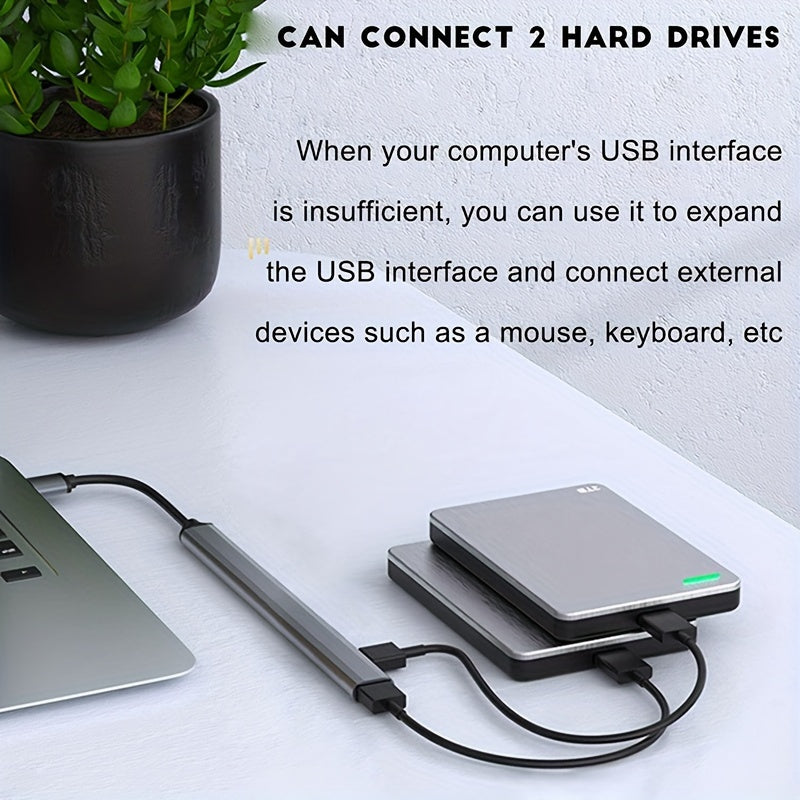 موزع USB 3.0 بـ 7 منافذ هيكل من سبائك الألومنيوم موزع متعدد لأجهزة اللابتوب والأجهزة اللوحية وأجهزة الكمبيوتر