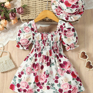 Summer Chic: Ruffle Trim Floral Dress for Toddler Girls