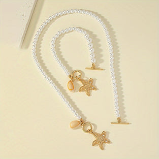 French Romantic Style Jewelry Set with Trendy Starfish Design