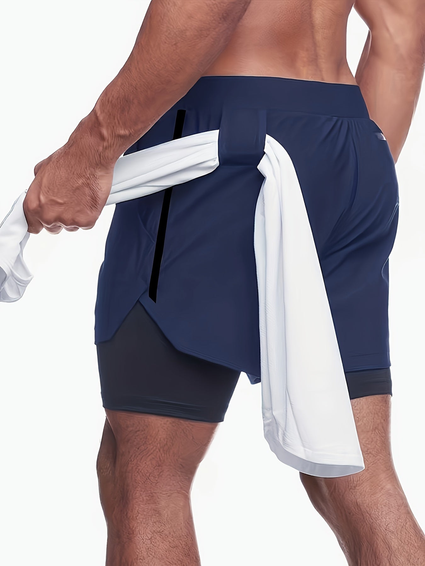 Men's 2-in-1 Swim Boxers: Double Layer Swimsuit Shorts for Summer Beach