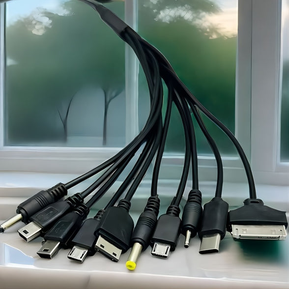 Versatile 10-in-1 USB Phone Charging Cable: Charge Multiple Devices With Ease!