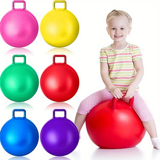 18 Inch Exercise Ball Bouncing Ball With Handle For Outdoors Sports School Games Exercise (color And Pattern Random ), As Halloween/Christmas Gift