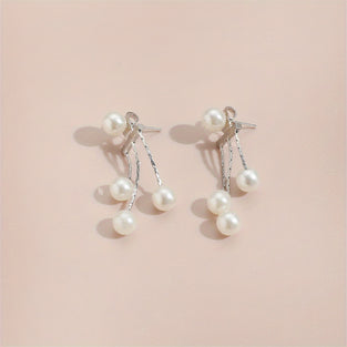 Elegant Sexy Style Faux Pearl Decor Stud Earrings Alloy Jewelry Exquisite Gift For Lovers Daily Casual