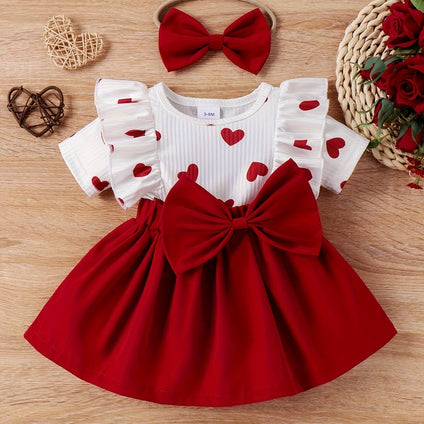 Adorable Bowknot Heart Dress for Baby Girls - Perfect Summer/Spring Gift!