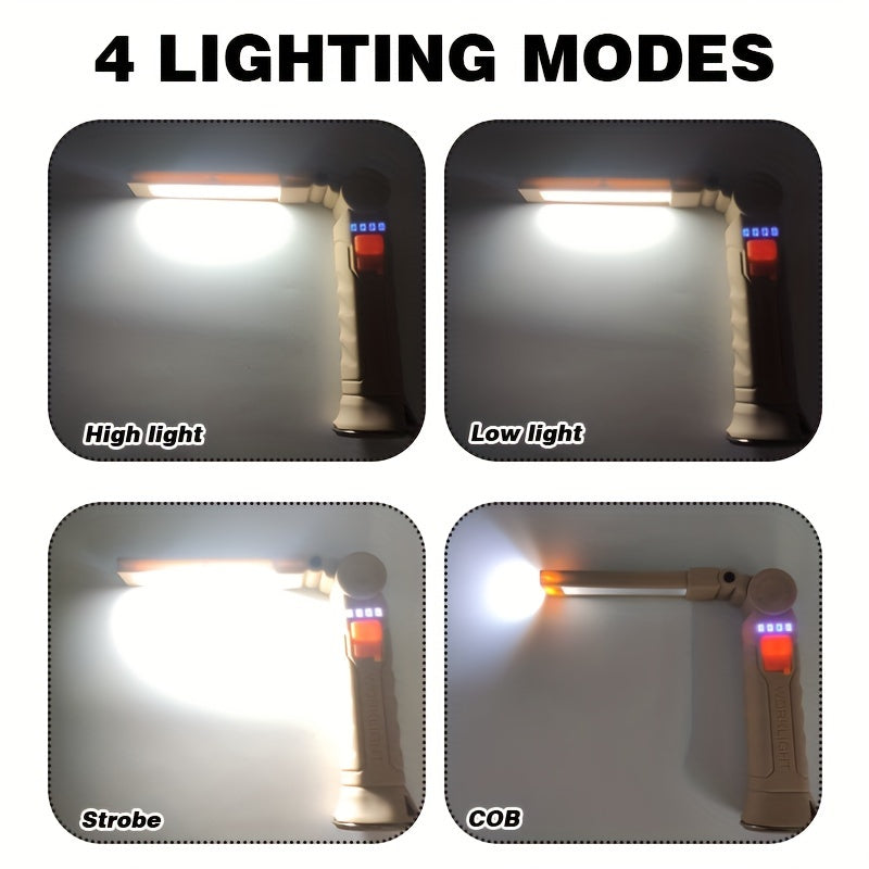 مصباح LED COB وامض قابل لإعادة الشحن عبر USB