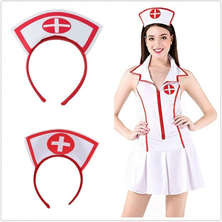 1pc Nurse Hat Headband With Red Cross, Halloween Party Supplies, Ideal choice for Gifts