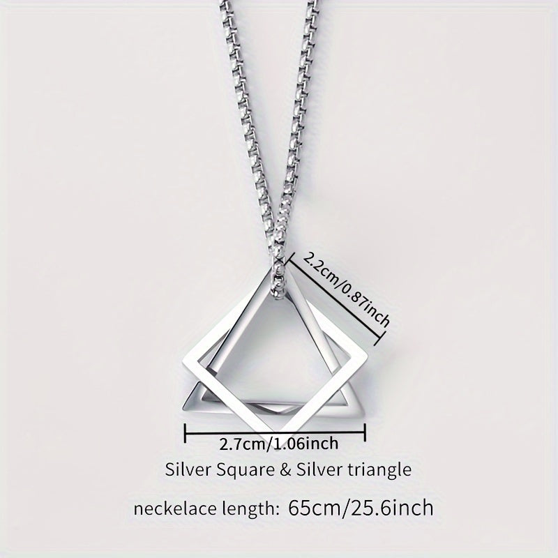 Men's Stainless Steel Geometric Pendant Necklace: Hip Hop High-End Accessories