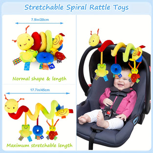 Colorful Jingle Spiral Plush Ribbon Baby Toy