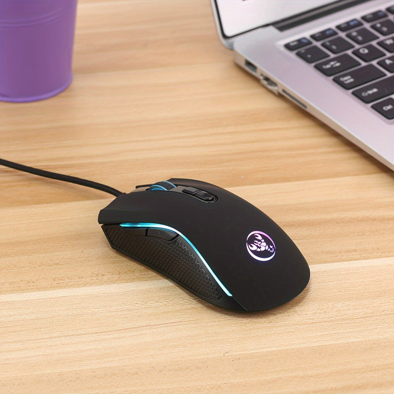 Colorful Backlight Wired Gaming Mouse: Enhance Your Home and Office Setup with 3200DPI Adjustable Precision