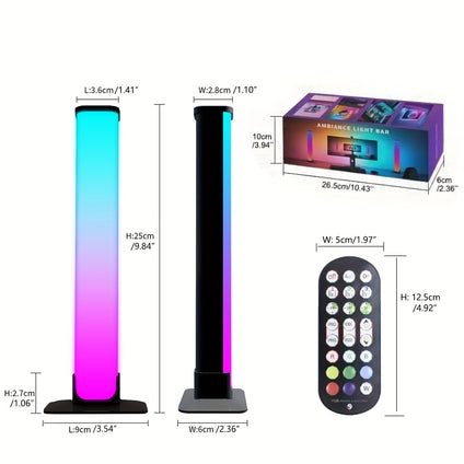 2pcs Smart LED Light Bars - Transform Your Space with RGB Night Light, Music Sync, Remote & App Control - Ideal for TV, Bedroom & Desktop Decoration