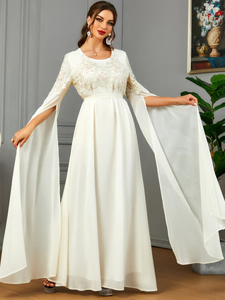 Ramadan Embroidery Asymmetrical Modest Dress, Casual Modest Dress For Spring & Fall, Women's Clothing