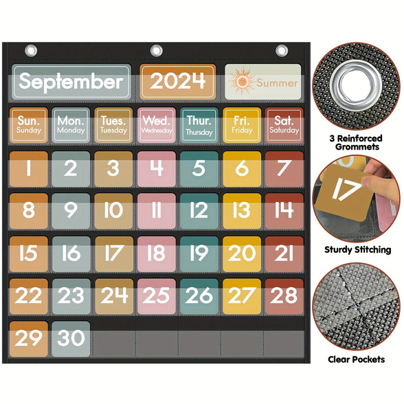 2024 Classroom Calendar Pocket Chart: Versatile Educational Organizer