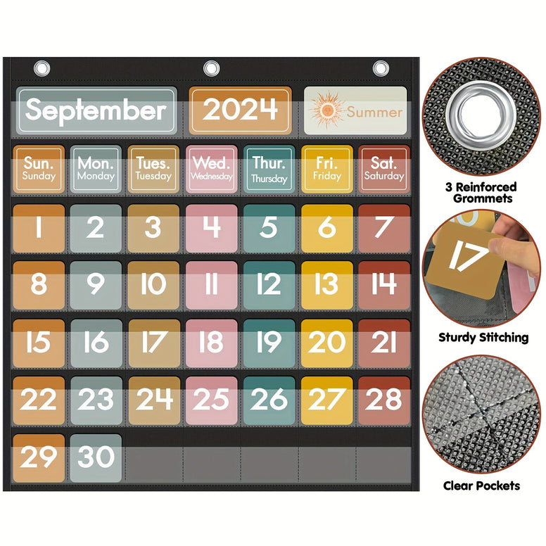 2024 Classroom Calendar Pocket Chart: Versatile Educational Organizer