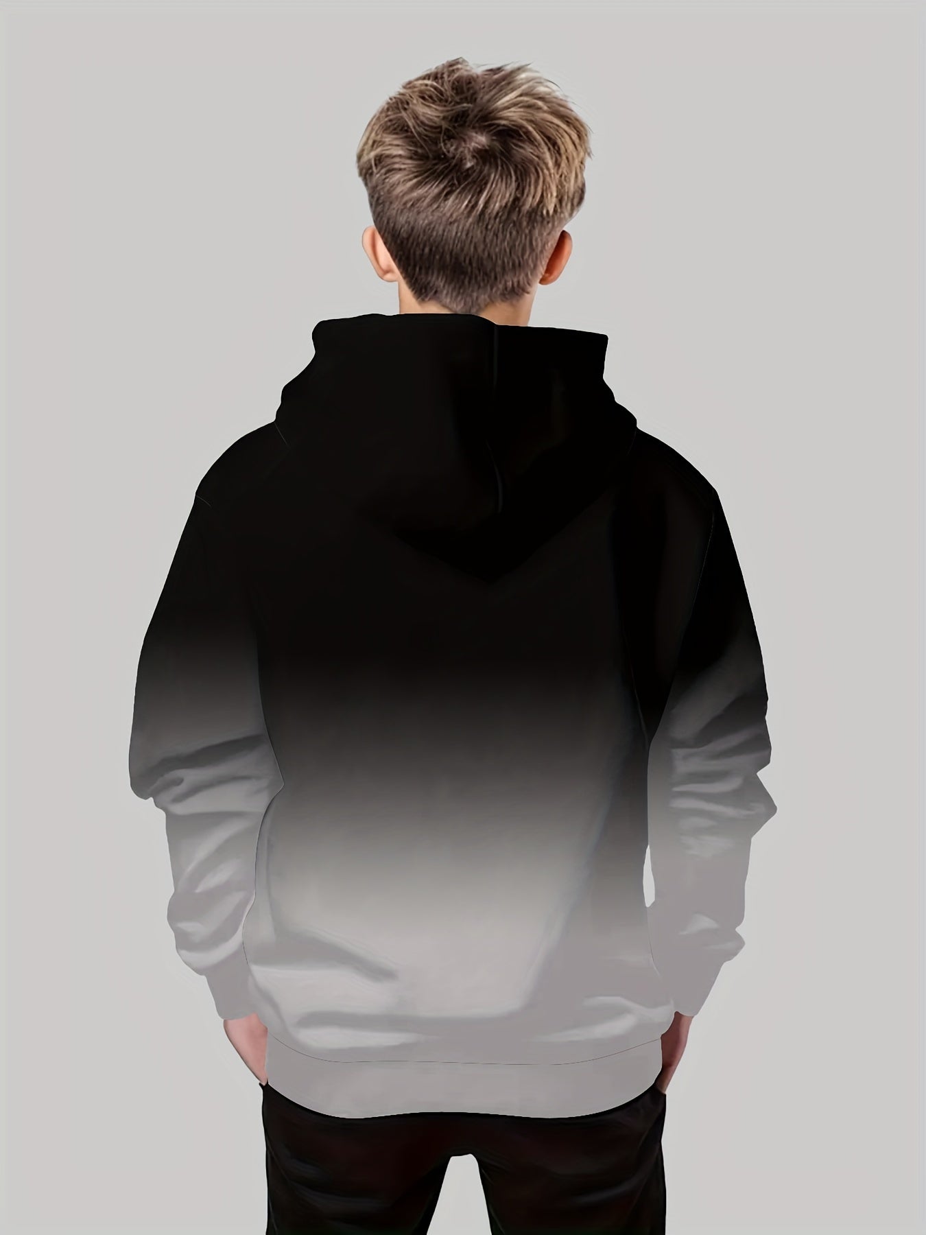 Stylish Gradient 3D Print Hoodie for Boys: Keep Him Warm and Trendy!