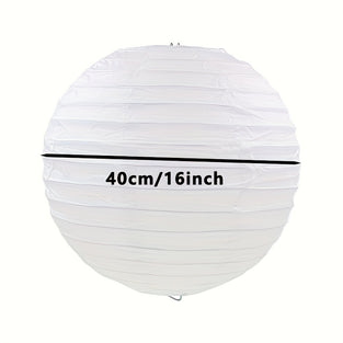 1pc, Chinese White Paper Lantern Hanging, Paper Lanterns White Round Paper Lanterns 30.48cm 40.64cm White Hanging Lanterns Wedding Party Decorations, Christmas Halloween Decorative Lanterns