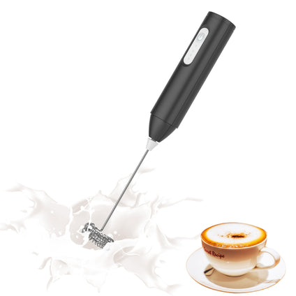 1pc, Electric Milk Frother, Handheld USB Rechargeable Coffee Foamer With Whisk, 3-Speed Adjustable Foam Maker For Coffee, Latte, Cappuccino, Hot Chocolate, Matcha, Eggs, Kitchen Supplies