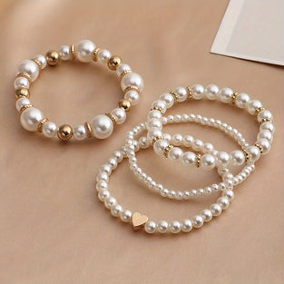 Vintage Pearl Bracelet Set Perfect Valentines Day Gift for Her