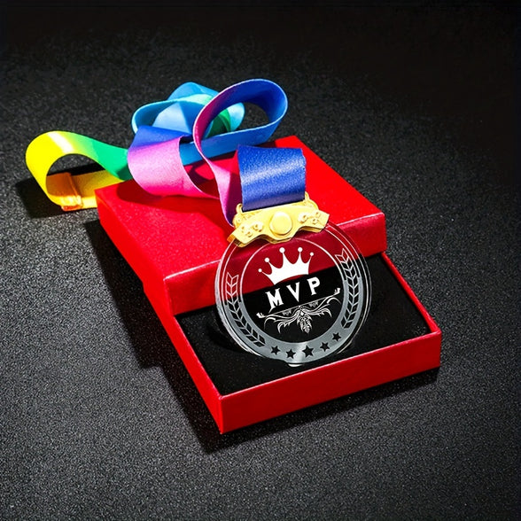 DIY Blank Crystal Award Medals - Create Your Own Trophy with Ribbon and Gift Box