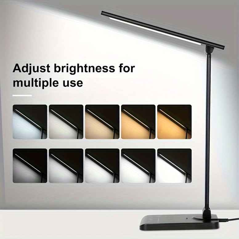 Versatile Adjustable LED Desk Lamp with 5 Lighting Levels & 45-Minute Auto Timer