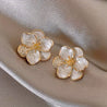 Floral Delight: Elegant Flower Design Stud Earrings for Women