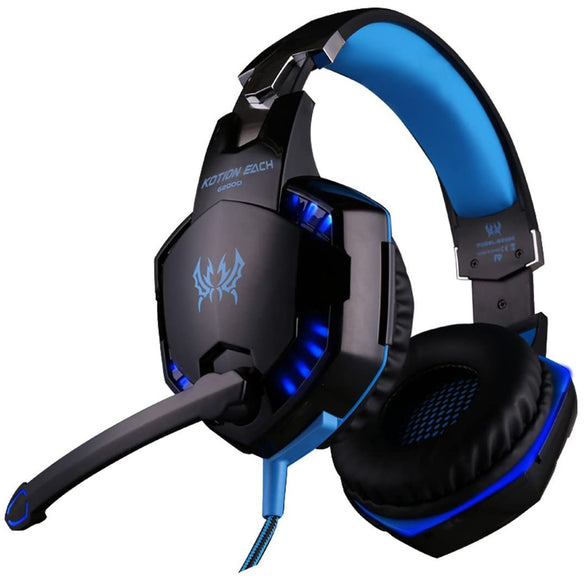 Immerse Yourself in Gaming: Premium Headset with Noise-Cancelling Mic, LED Lights, and Soft Memory Earmuffs