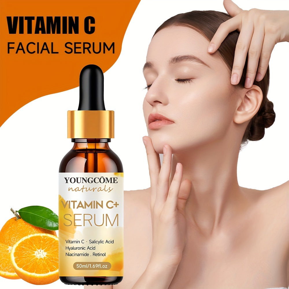 Revitalize Your Skin: Vitamin C & Retinol Facial Serum with Hyaluronic Acid, Turmeric, Aloe Vera - Fragrance-Free, Hypoallergenic Formula for All Skin Types