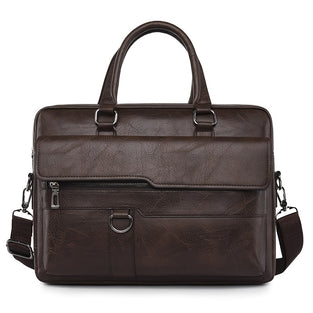 1pc Men's Crossbpdy PU Leather Business Briefcase Messenger Bag For Work & School, Gifts For Him