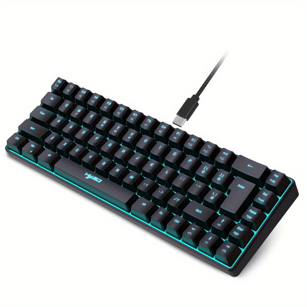 Ultimate 68-Key Thin Film Wired Gaming Keyboard with RGB Backlit - Perfect for Gaming, Office, and Home Use