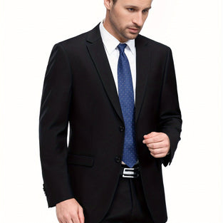 Men's Solid Formal Lapel Suit Jacket with Pockets for Business, Banquets, and Parties