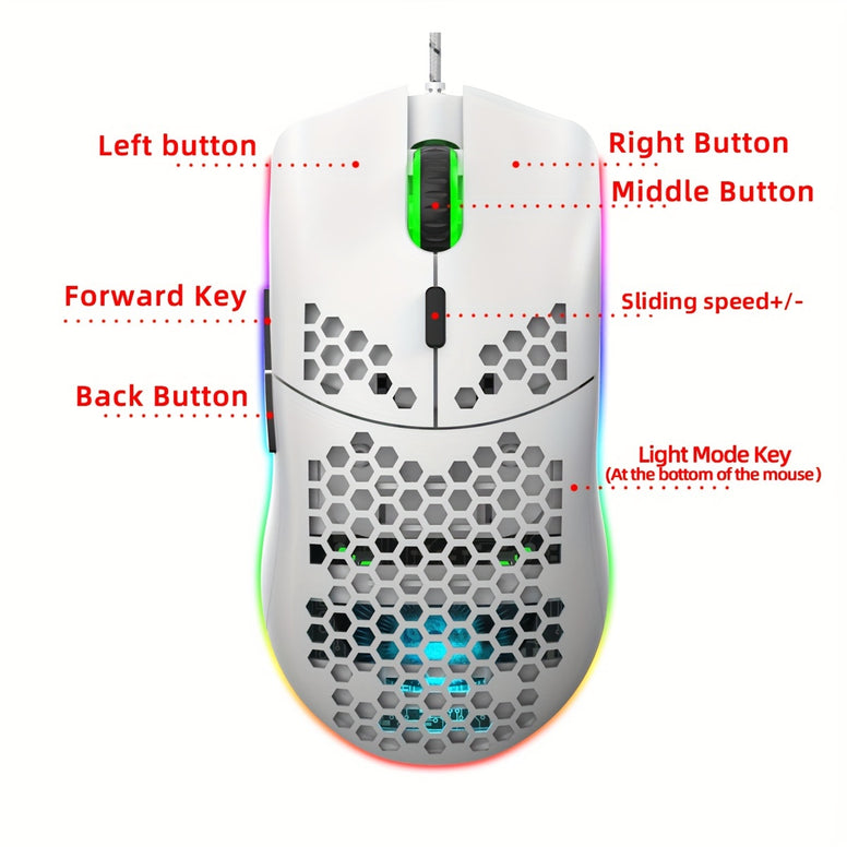 Compact 68-Key Mini RGB Keyboard and Cellular Gaming Mouse Set for Ultimate Gaming Experience on PC, PS4, and Laptop