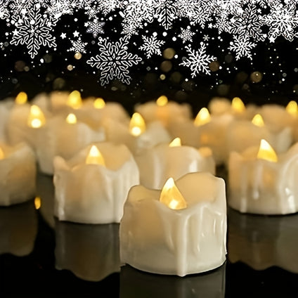 12-Pack Flameless Tea Light Candles with Timer - Battery Operated, Flickering Warm White for Weddings, Parties & Holiday Decorations Candles Decorative Candles For Wedding