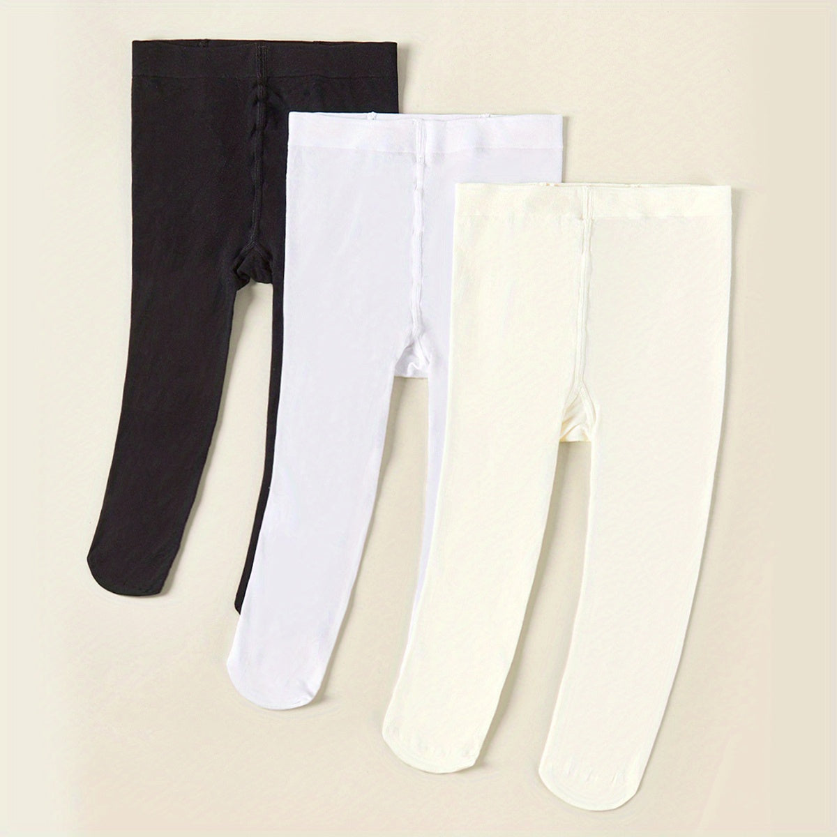 3Pcs Baby Girls Casual Plain Color Pantyhose: Comfy and Breathable Leggings for Summer