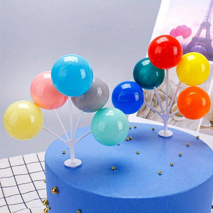 1pc Colorful Balloon Cake Topper, Random Color Selection, Festive Plastic Cake Decoration For Birthday Parties And Celebrations