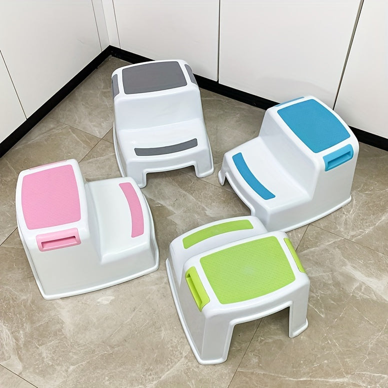 Plastic Step Stool Set for Toddlers 3 to 12 Years Lightweight Non Slip Easy to Clean Safe Design