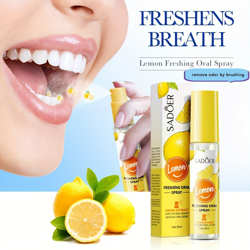 Lemon Oral Fresh Mouth Spray Fresh Breath Eliminate Bad Breath Spray Deodorant Persistent Portable Fragrance No Alcohol 18ML